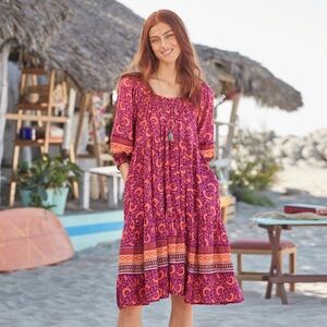 Sundance Floral Lands Dress modal/cotton. Size Sm fits L/M. See measurements